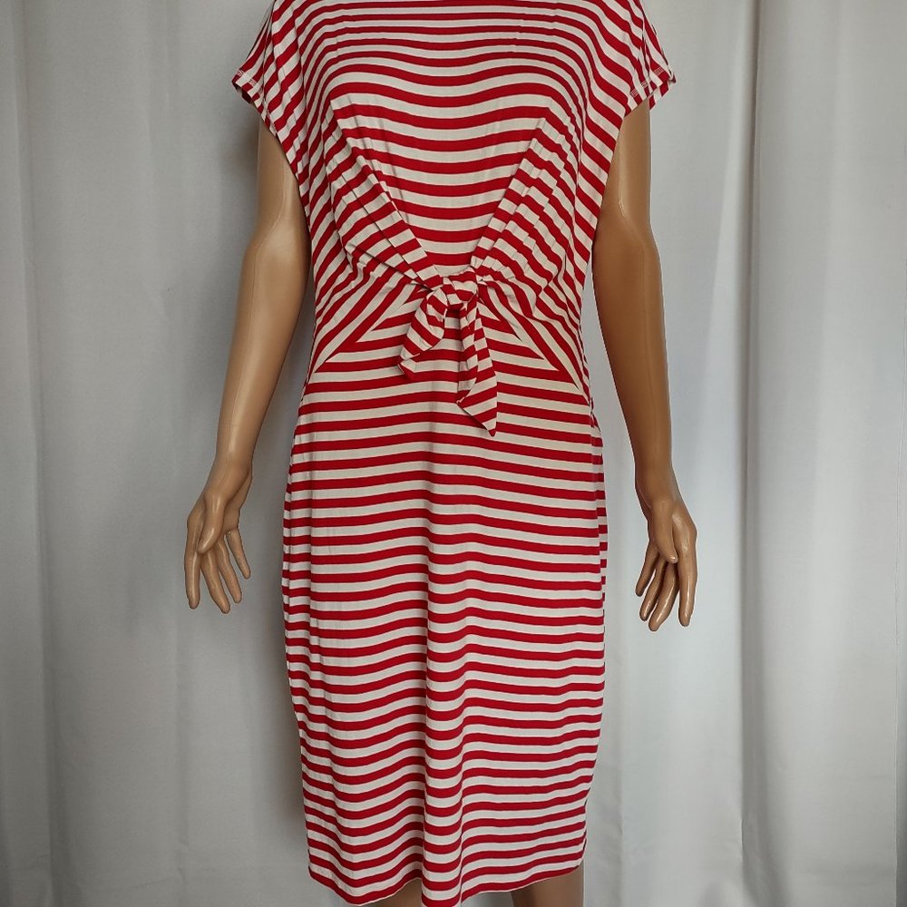 Liz Claiborne Cab red stripe t-shirt dress size M
